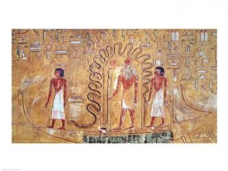 The sun god Ra in his solar barque | Obraz na stenu