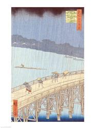 Sudden Shower on Ohashi Bridge | Obraz na stenu