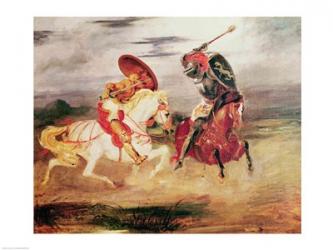 Two Knights Fighting in a Landscape | Obraz na stenu