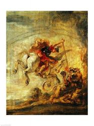 Bellerophon Riding Pegasus Fighting the Chimaera | Obraz na stenu