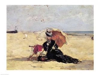 Woman with a Parasol on the Beach, 1880 | Obraz na stenu