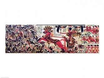 Tutankhamun on his chariot attacking Africans | Obraz na stenu