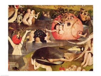 The Garden of Earthly Delights: Allegory of Luxury, detail of the central panel, c.1500 | Obraz na stenu