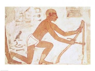 Construction of a wall, detail of a man with a hoe, from the Tomb of Rekhmire | Obraz na stenu