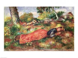 Young Girl Sleeping on the Grass | Obraz na stenu