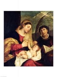 Madonna and Child with SS. Stephen, Jerome and Maurice | Obraz na stenu