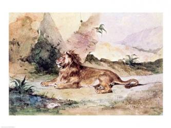 A Lion in the Desert, 1834 | Obraz na stenu