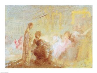 Interior at Petworth House with people in conversation, 1830 | Obraz na stenu