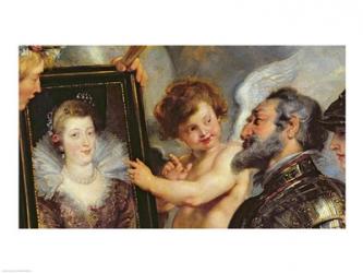 The Medici Cycle: Henri IV  Receiving the Portrait of Marie de Medici detail | Obraz na stenu