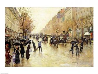 Boulevard Poissonniere in the Rain | Obraz na stenu