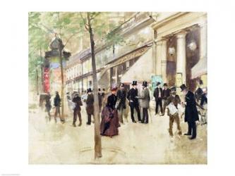 The Boulevard Montmartre and the Theatre des Varietes | Obraz na stenu