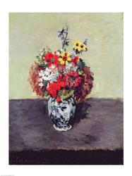 Flowers in a Delft vase | Obraz na stenu