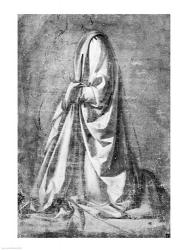 Drapery study for a kneeling figure seen in three-quarter profile to the left, c.1475 | Obraz na stenu