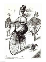 Cartoon of a Lady on a Velocipede, 1869 | Obraz na stenu