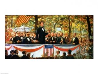 Abraham Lincoln and Stephen A. Douglas debating at Charleston | Obraz na stenu