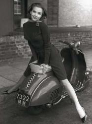 Posing on Motor Scooter