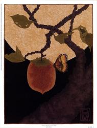 Moon, Persimmon and Moth | Obraz na stenu