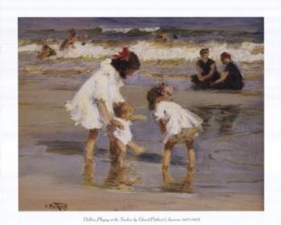 Children Playing At The Seashore | Obraz na stenu