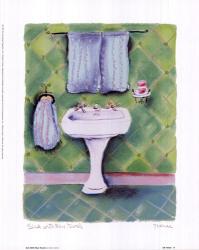 Sink With Blue Towels | Obraz na stenu