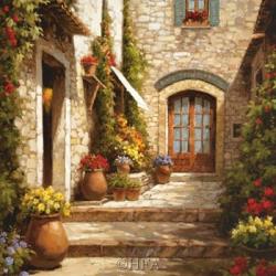 Sunlit Courtyard | Obraz na stenu