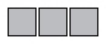 1. Kompozícia rámov - 3x čierny štvorcový rám, 157x50 cm