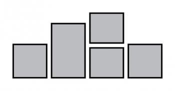 10. Kompozícia rámov - 5x čierny rám, 215x80 cm