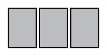 2. Kompozícia rámov - 3x čierny obdĺžnikový rám, 157x70 cm