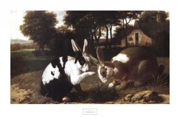 Two Rabbits in a Landscape | Obraz na stenu