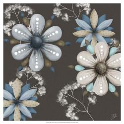 Blue Floral on Sepia I | Obraz na stenu