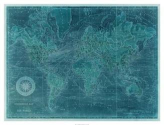 Azure World Map | Obraz na stenu