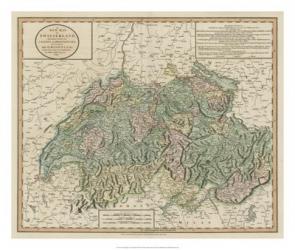 Vintage Map of Switzerland | Obraz na stenu