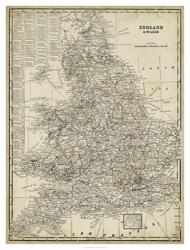 Antique Map of England | Obraz na stenu