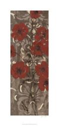 Poppies on Damask I | Obraz na stenu