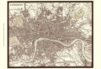 Sepia Map Of London | Obraz na stenu