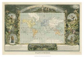1885 Planisphere of the World | Obraz na stenu