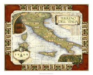 Wine Map of Italy | Obraz na stenu