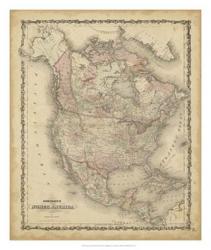 Johnson's Map of North America | Obraz na stenu