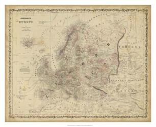Johnson's Map of Europe | Obraz na stenu