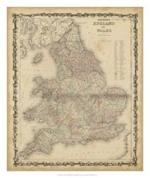 Johnson's Map of England & Wales | Obraz na stenu
