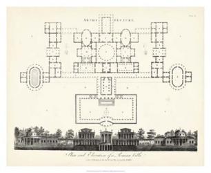 Plan & Elevation for a Roman Villa | Obraz na stenu