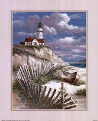 Lighthouse with Deserted Canoe | Obraz na stenu