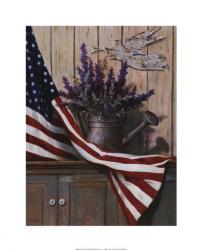 Flag with Purple Flowers | Obraz na stenu