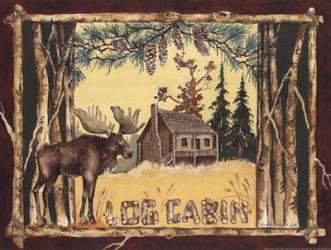 Log Cabin Moose | Obraz na stenu