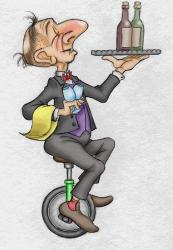 Unicycle Waiter | Obraz na stenu