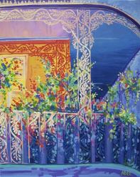 New Orleans Balcony With Flowers | Obraz na stenu