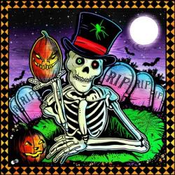 Skeleton and Pumpkin | Obraz na stenu