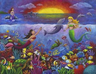 Underwater Mermaids Sunset | Obraz na stenu