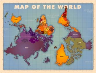 Upside Down Map of the World | Obraz na stenu
