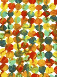 Teal Yellow Red Orange Abstract Flowing Paint Pattern | Obraz na stenu