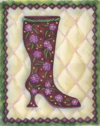 Boots Magenta With Roses With Leaves | Obraz na stenu